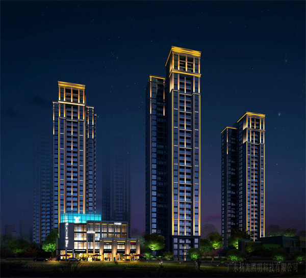 聯想科技城樓體亮化整體效果圖