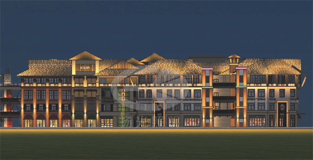 風情商業街照明設計效果圖六