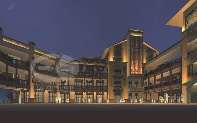 風情商業街照明設計效果圖八