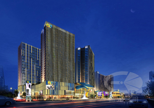 童夢廣場建筑夜景照明設計效果圖三