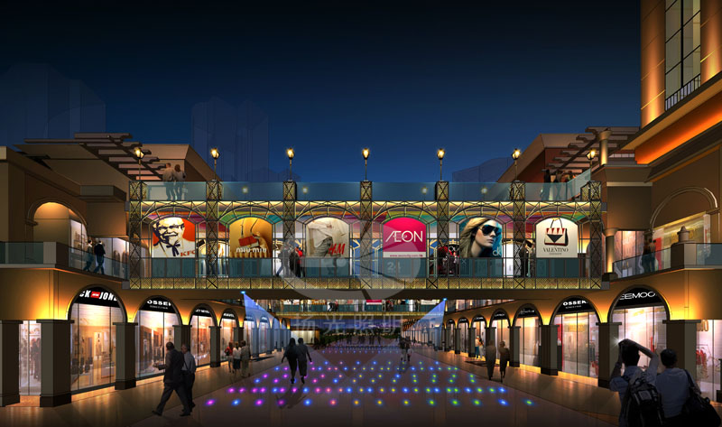 商業街景觀燈光設計效果圖