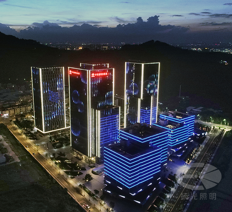 中國鐵建南方總部商業綜合體照明工程航拍圖