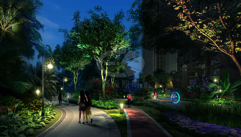 小區花園燈光照明設計效果圖
